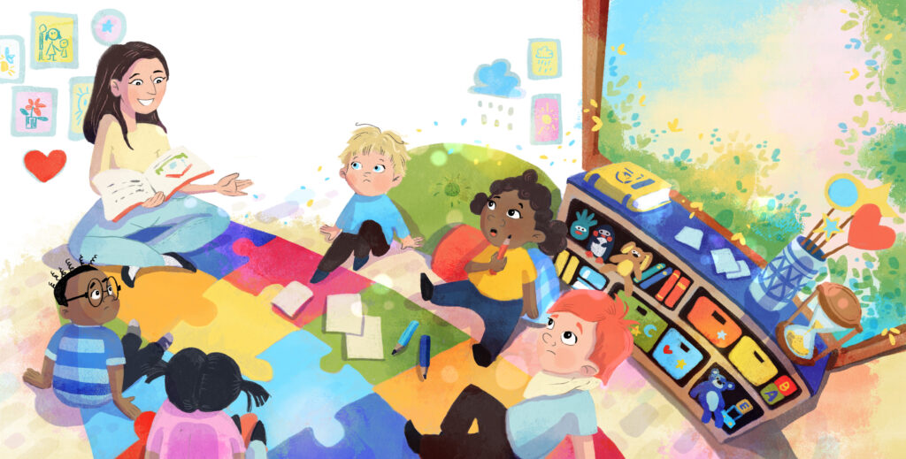 Alfie & Oak storytime illustration by Giselle Onanian